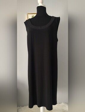 R&M Richards Black Long Sleeve Look-Alike Sleeveless Shift Dress